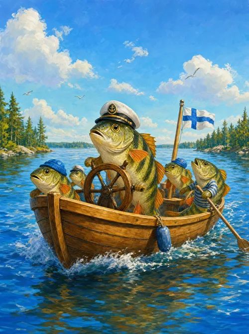 Ahvenet veneessä