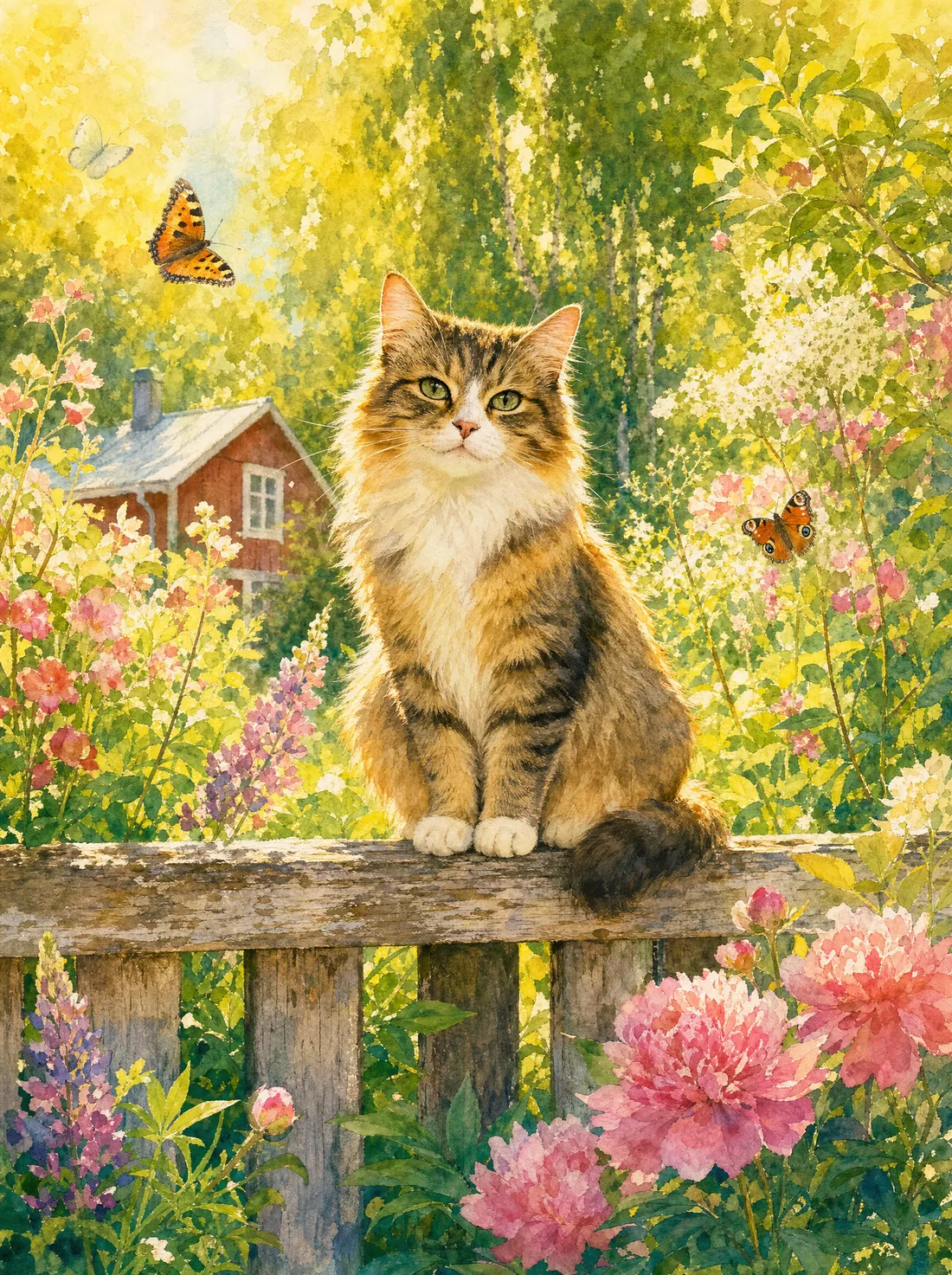 Kissa aidalla