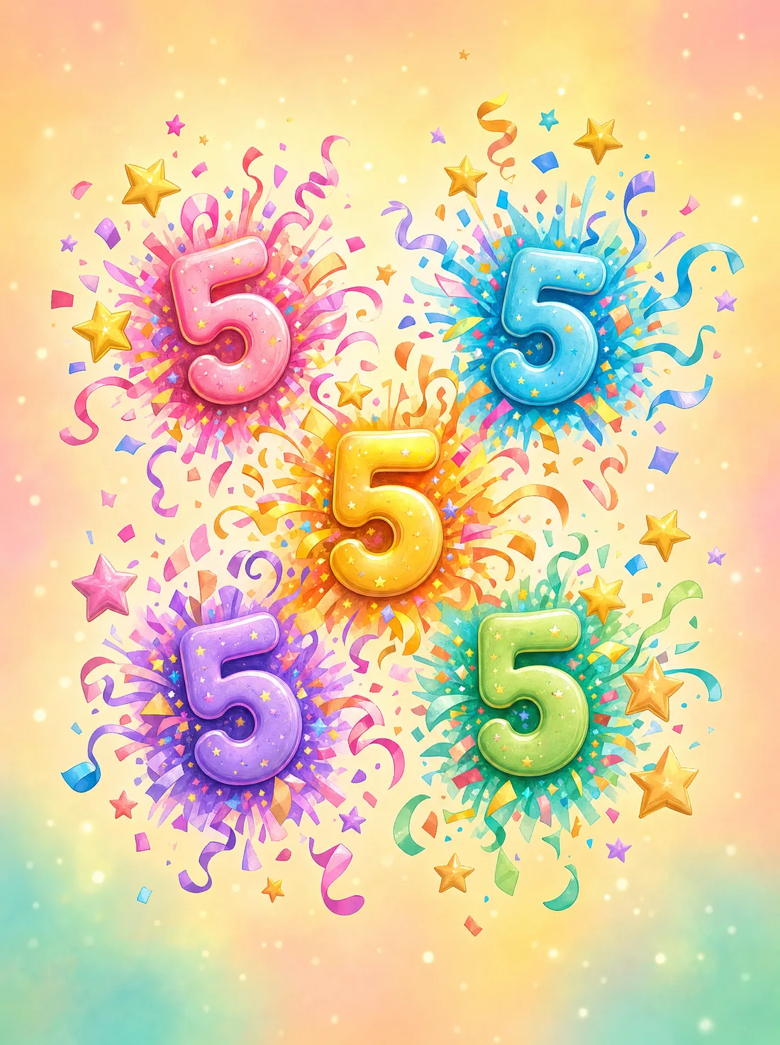 Numerot 5 vuotta värikäs