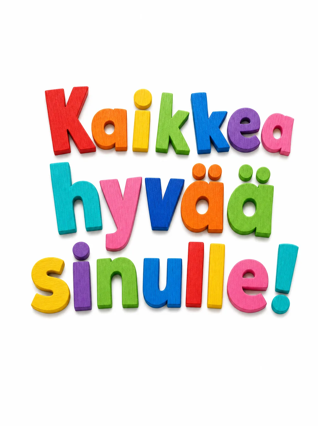 Kaikkea hyvää sinulle palikkakirjaimet