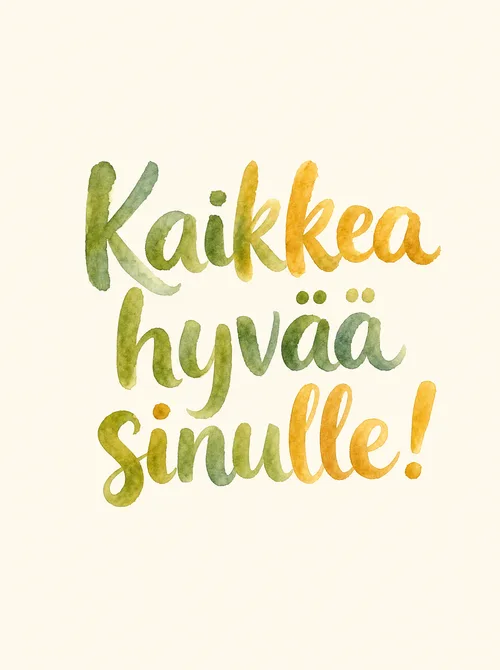 Kaikkea hyvää sinulle vesiväri