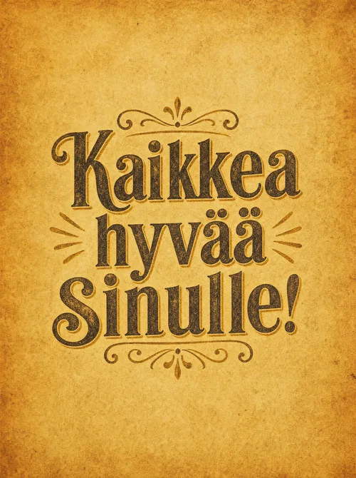 Kaikkea hyvää sinulle vintage