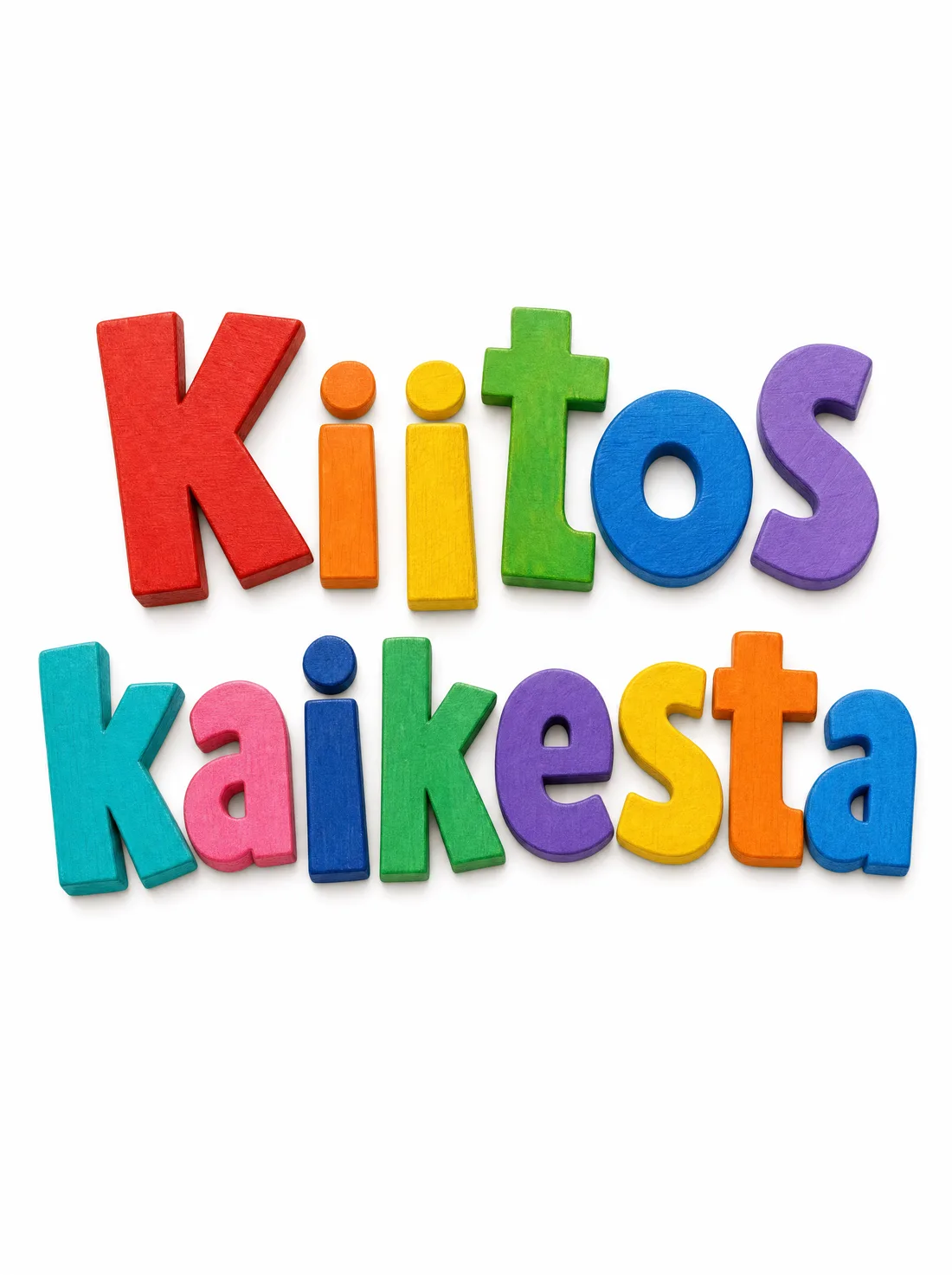 Kiitos kaikesta palikkakirjaimet