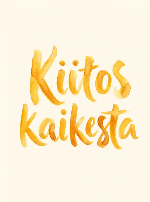 Kiitos kaikesta vesiväri