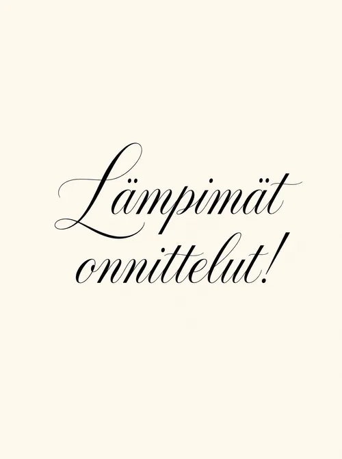 Lämpimät onnittelut käsinkirjoitettu