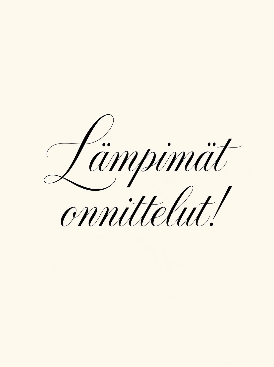 Lämpimät onnittelut käsinkirjoitettu