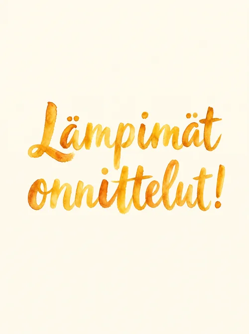 Lämpimät onnittelut vesiväri