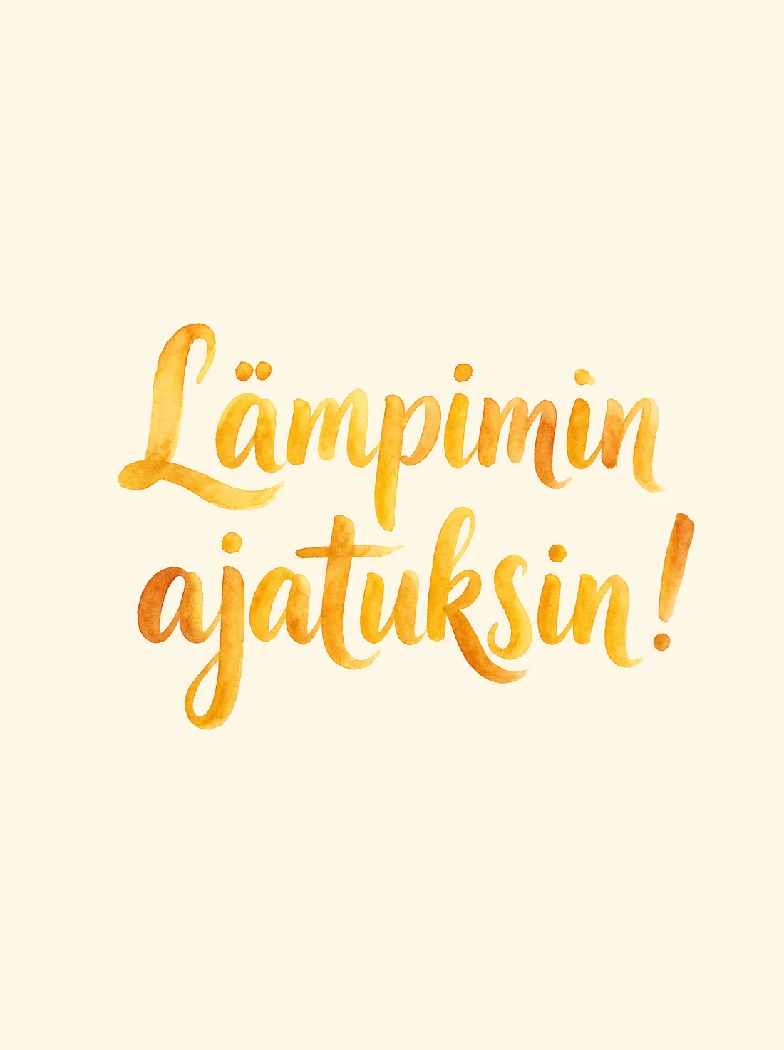 Lämpimin ajatuksin vesiväri