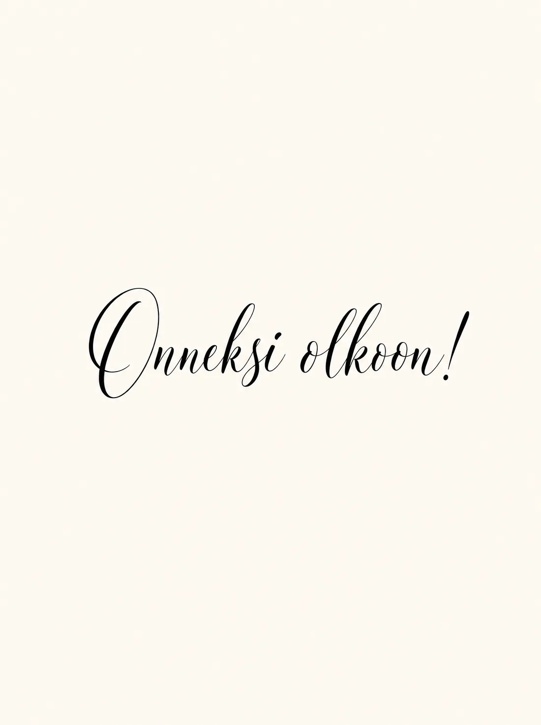 Onneksi olkoon käsinkirjoitettu