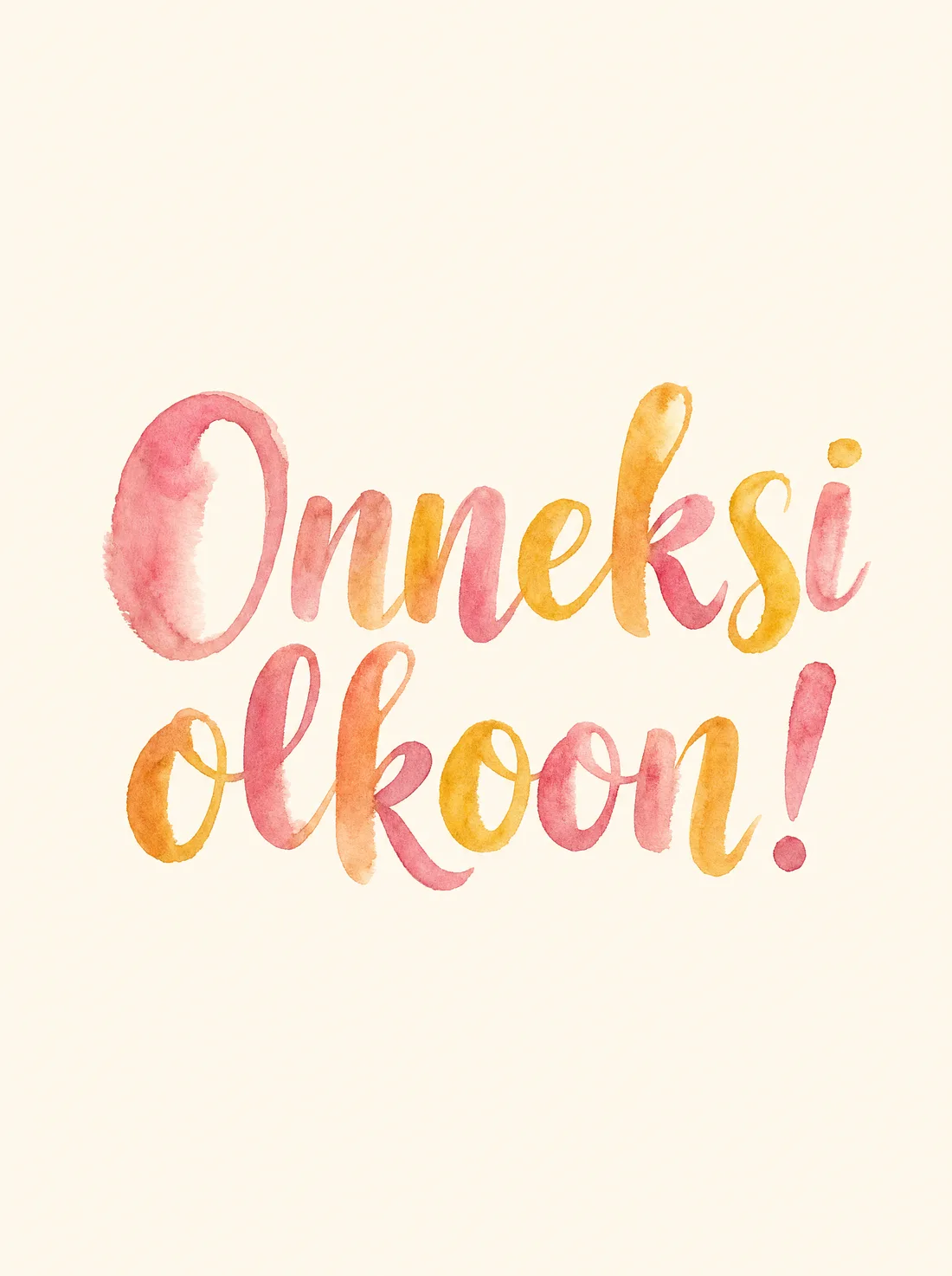 Onneksi olkoon vesiväri