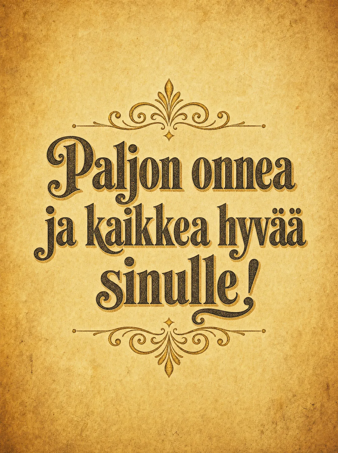 Paljon onnea ja kaikkea hyvää sinulle vintage