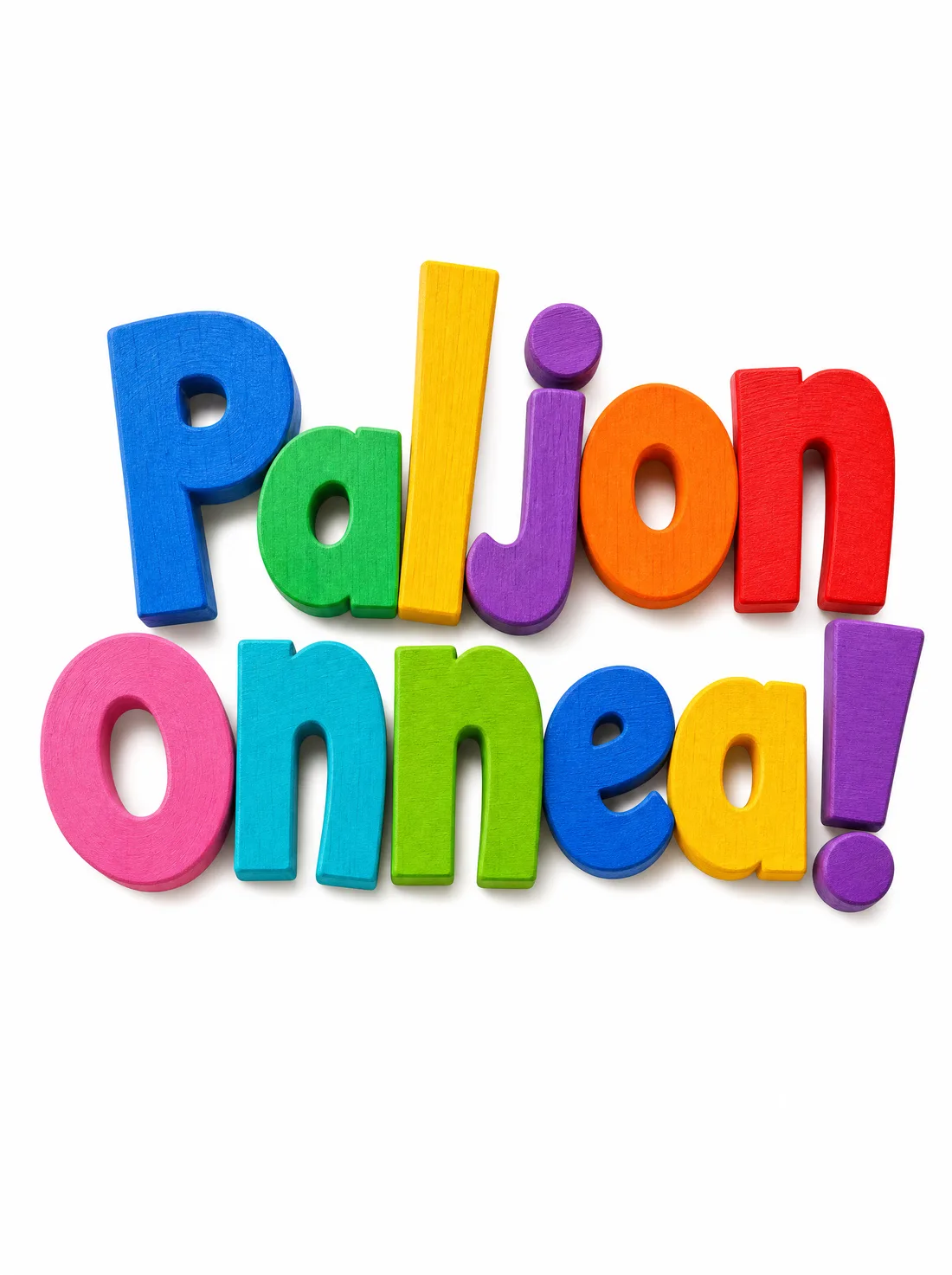 Paljon onnea palikkakirjaimet