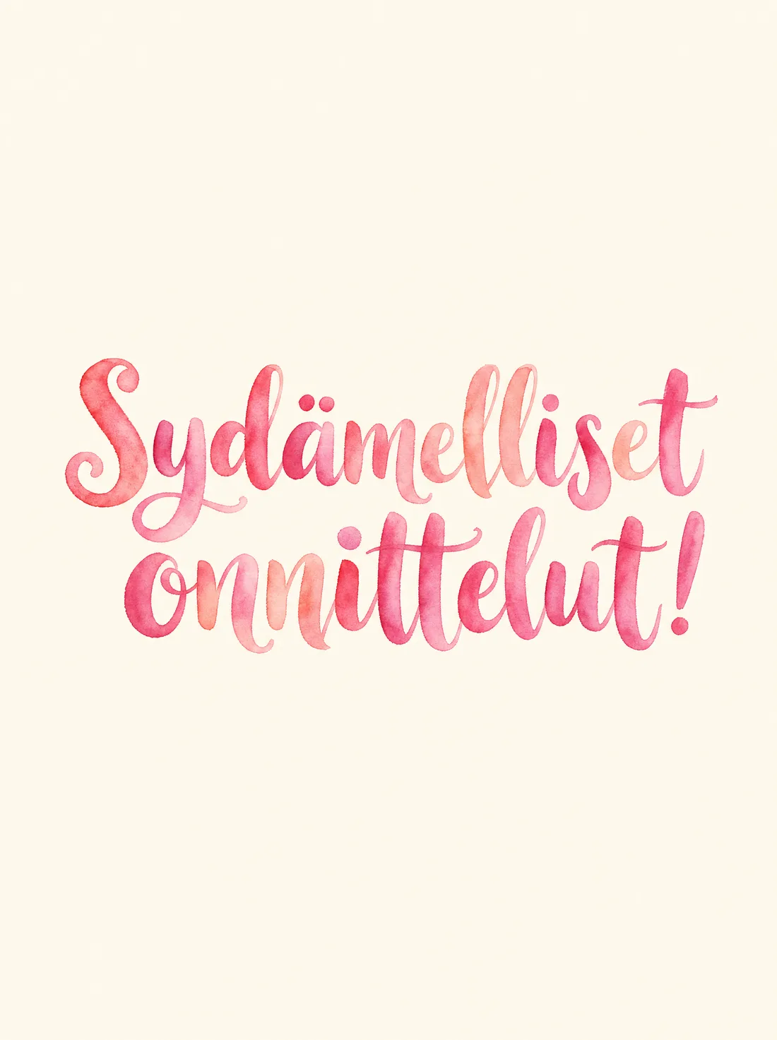 Sydämelliset onnittelut vesiväri