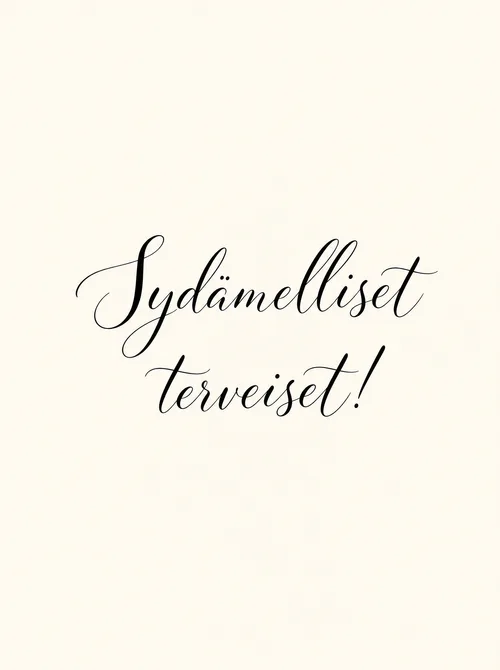 Sydämelliset terveiset käsinkirjoitettu