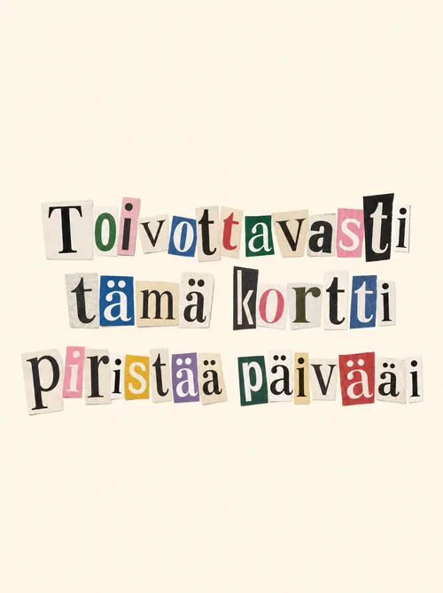 Toivottavasti tämä kortti piristää päivääsi lehtileikkeet