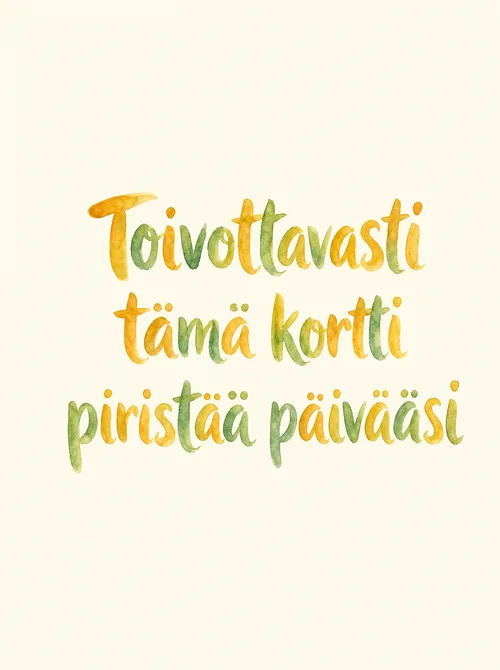 Toivottavasti tämä kortti piristää päivääsi vesiväri