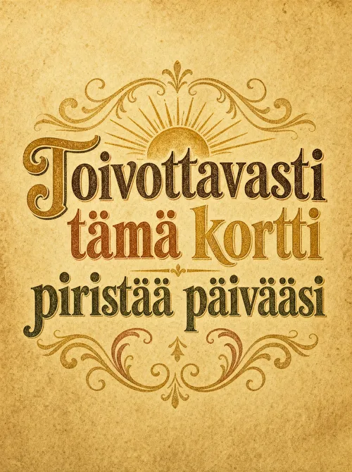 Toivottavasti tämä kortti piristää päivääsi vintage