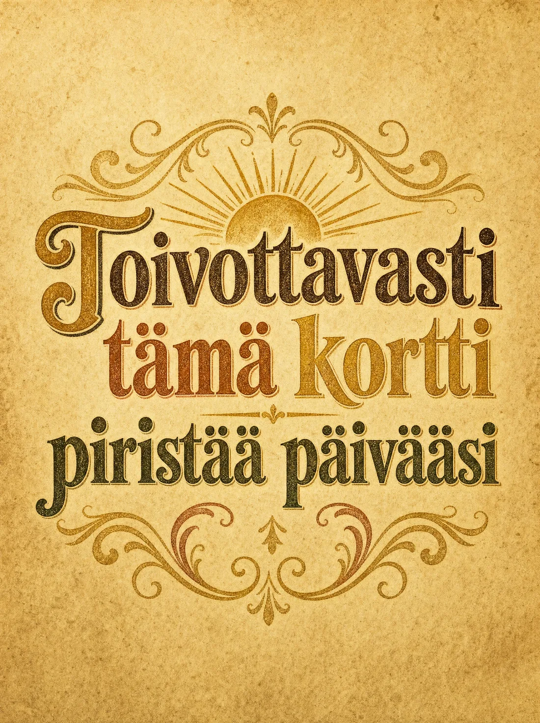 Toivottavasti tämä kortti piristää päivääsi vintage